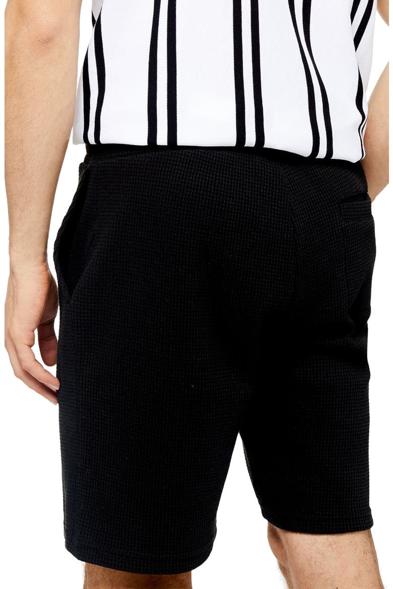 Classic Fit Waffle Knit Shorts, Alternate, color, BLACK