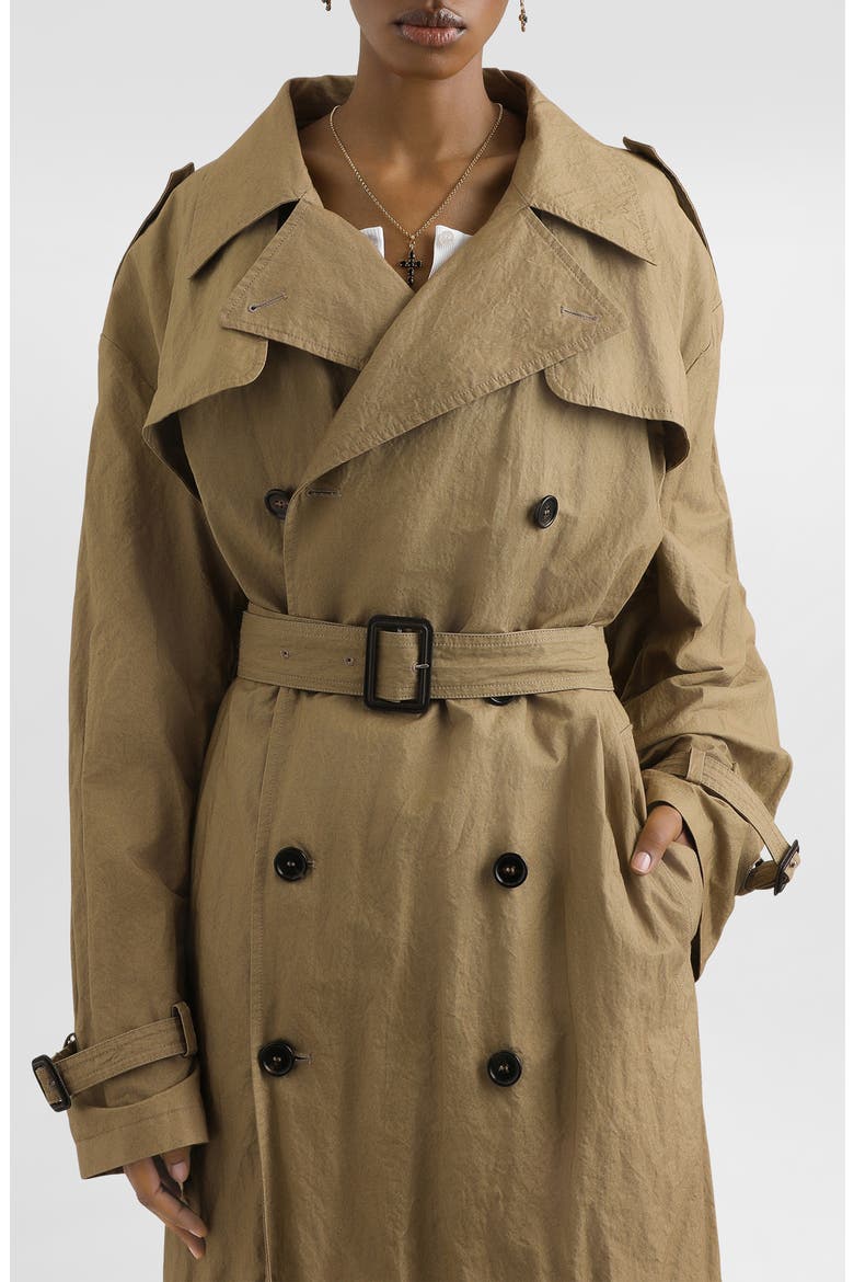 Cotton Blend Trench Coat, Alternate, color, M0453 DARK SAND