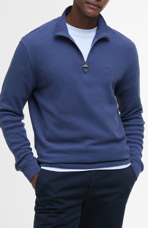 BARBOUR BARBOUR COTTON PIQUÉ QUARTER ZIP PULLOVER