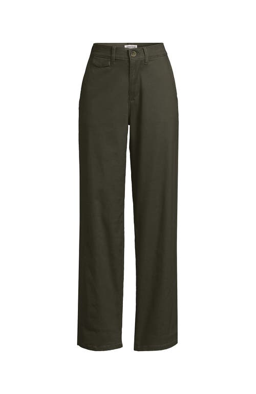 Lands' End Chino High Rise Rail Straight Leg Pants In Green