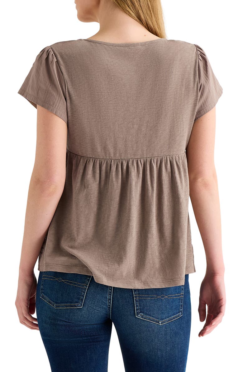Lucky Brand Embroidered Square Neck Top, Alternate, color, Pine Bark