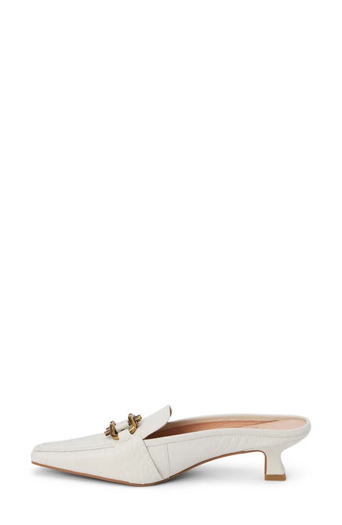 Matisse Lee Kitten Heel Mule In Bone Croc