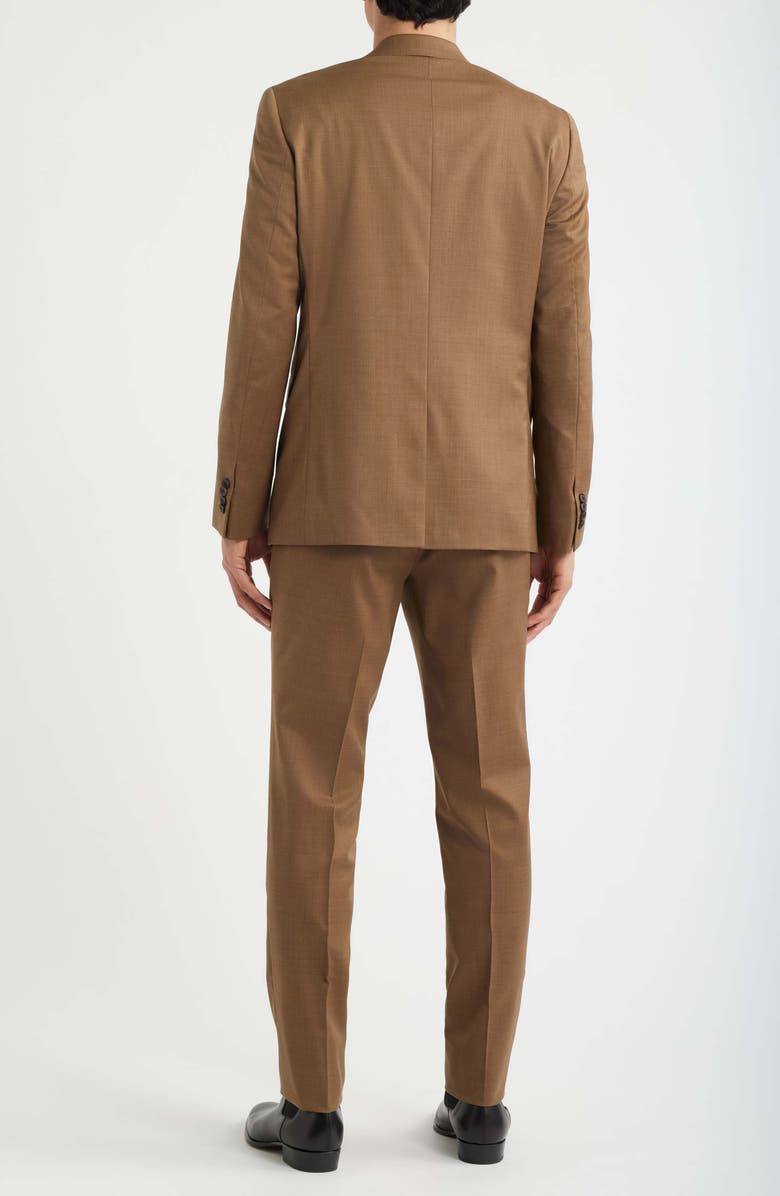 AllSaints Ross Slim Fit Medium Brown Stretch Wool Twill Suit, Alternate, color, Brown