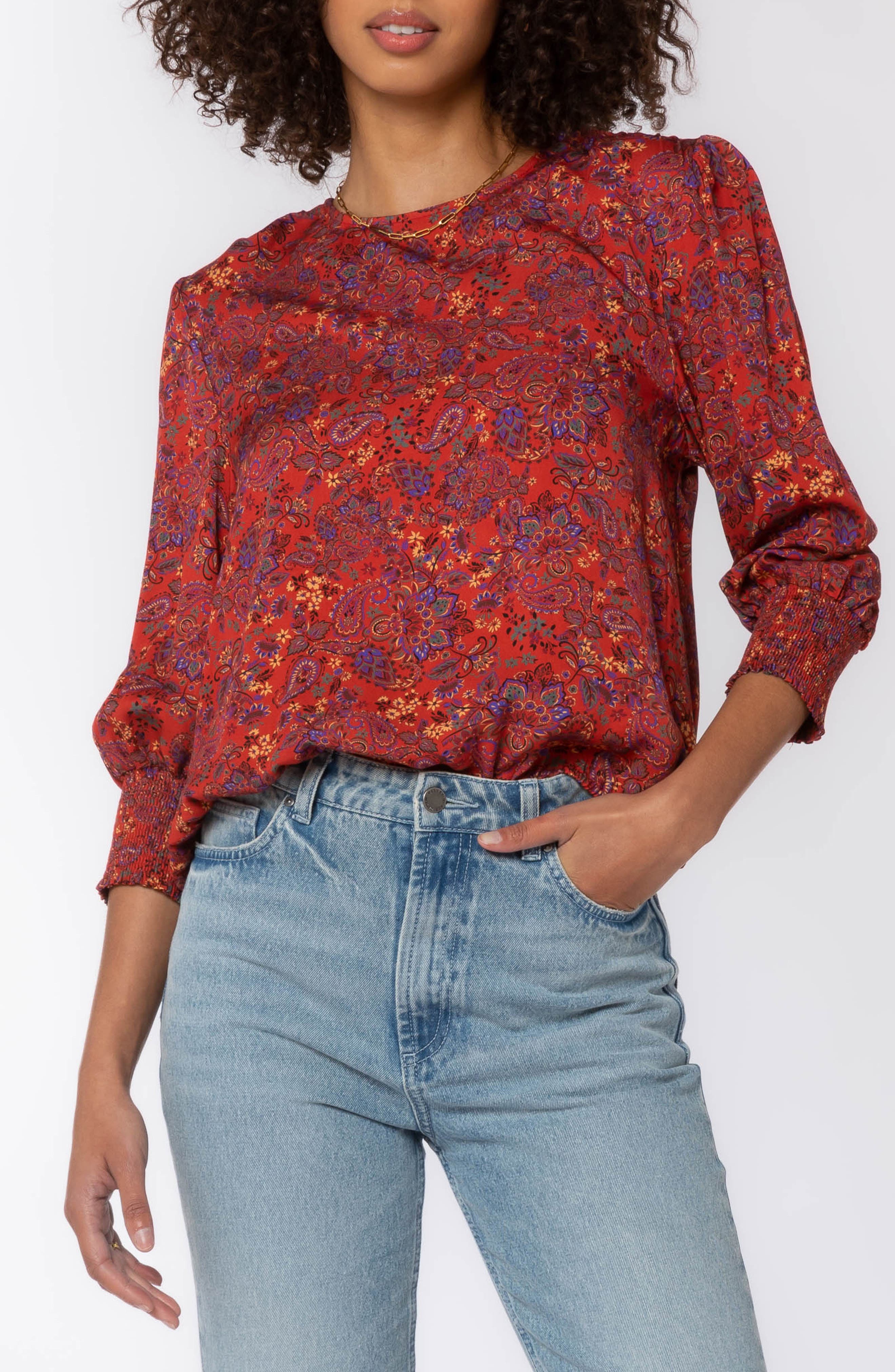 Clemence Paisley Pullover Top