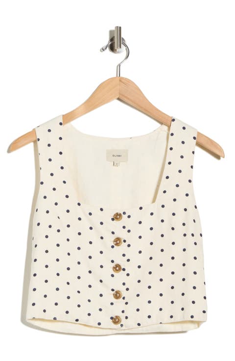 Lizze Button Crop Top