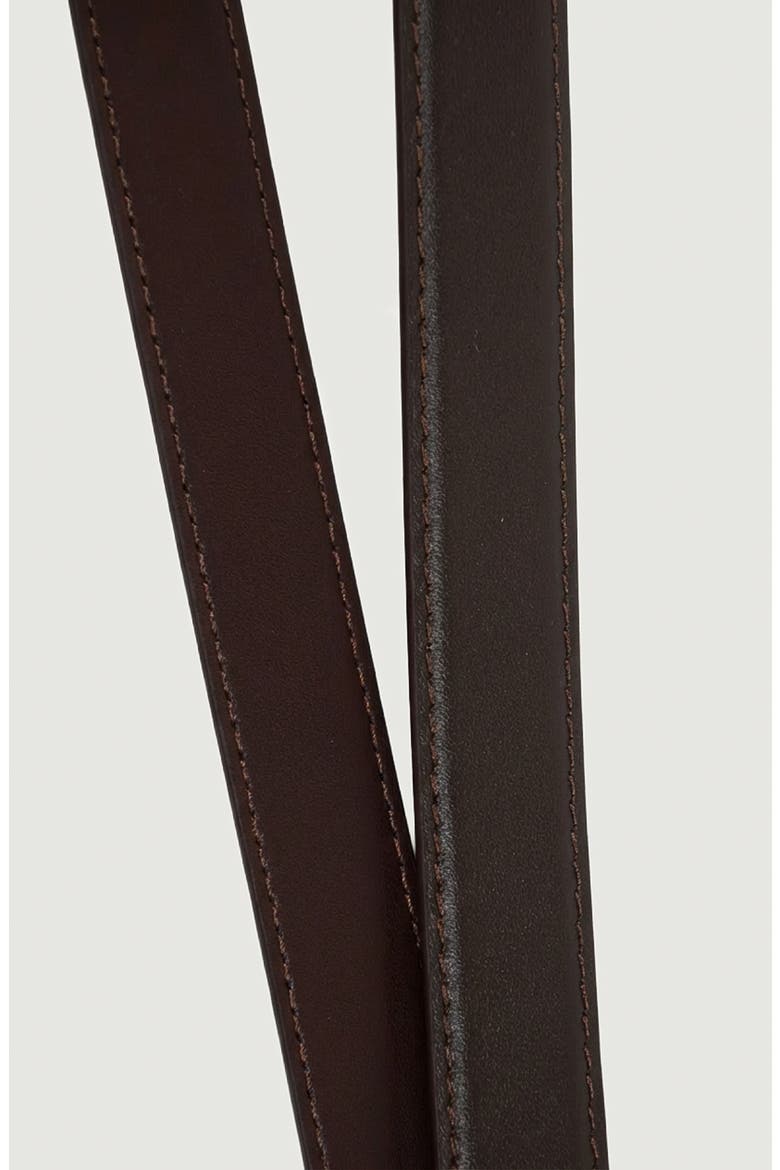 Engraved Buckle Leather Belt, Alternate, color, Brown