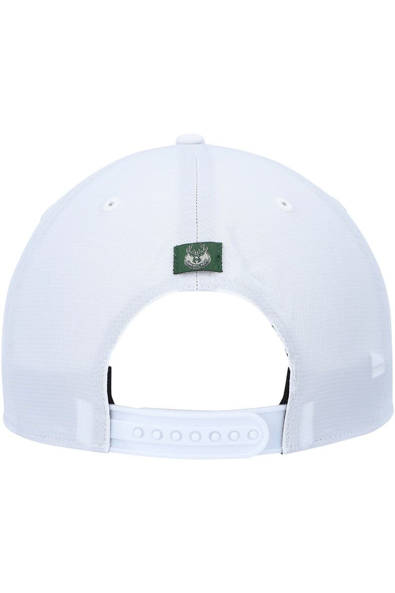 Men's '47  White Milwaukee Bucks Downburst Hitch Snapback Hat, Alternate, color, White