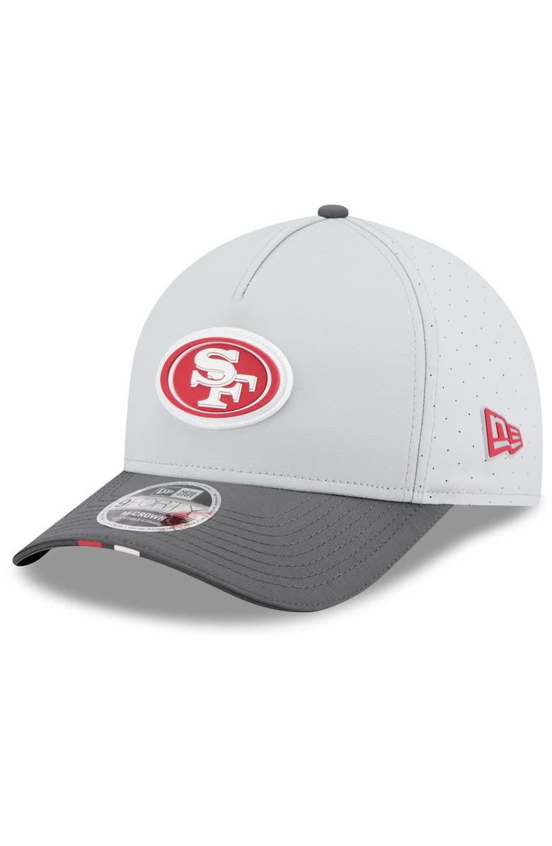 New Era Men's New Era Gray/Graphite San Francisco 49ers 2025 NFL Training Camp A-Frame 9FORTY Adjustable Hat, Main, color, Gray