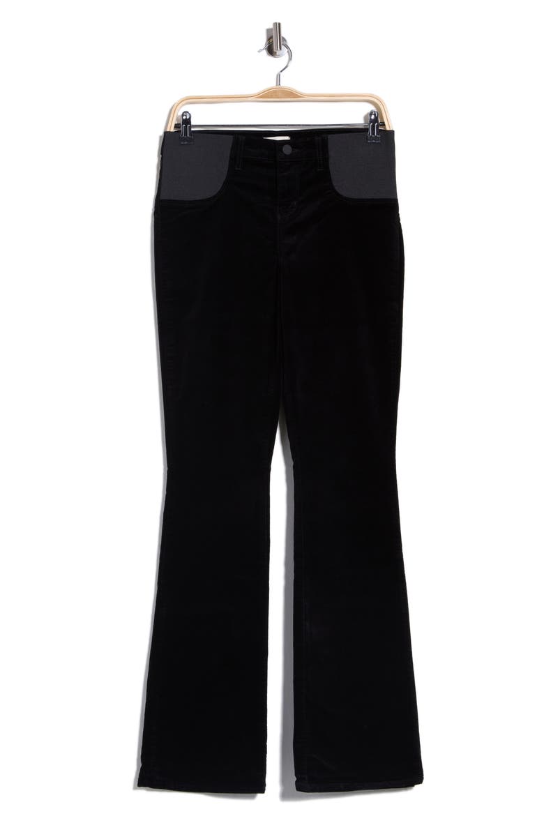 Maternity Stevie Velvet High Waist Straight Leg Jeans, Alternate, color, NOIR