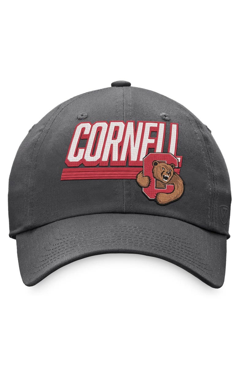 TOP OF THE WORLD Men's Top of the World Charcoal Cornell Big Red Slice Adjustable Hat, Alternate, color,