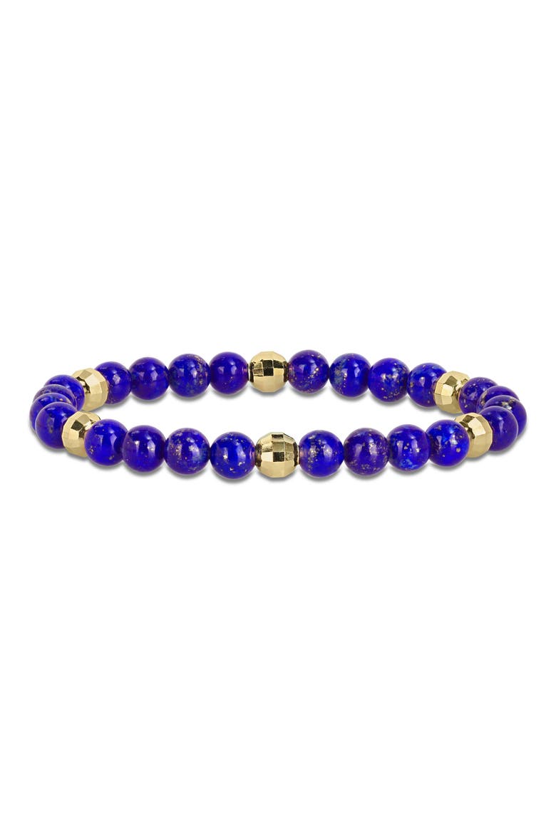 Men's Semiprecious Stone Beaded Bracelet, Main, color, BLUE