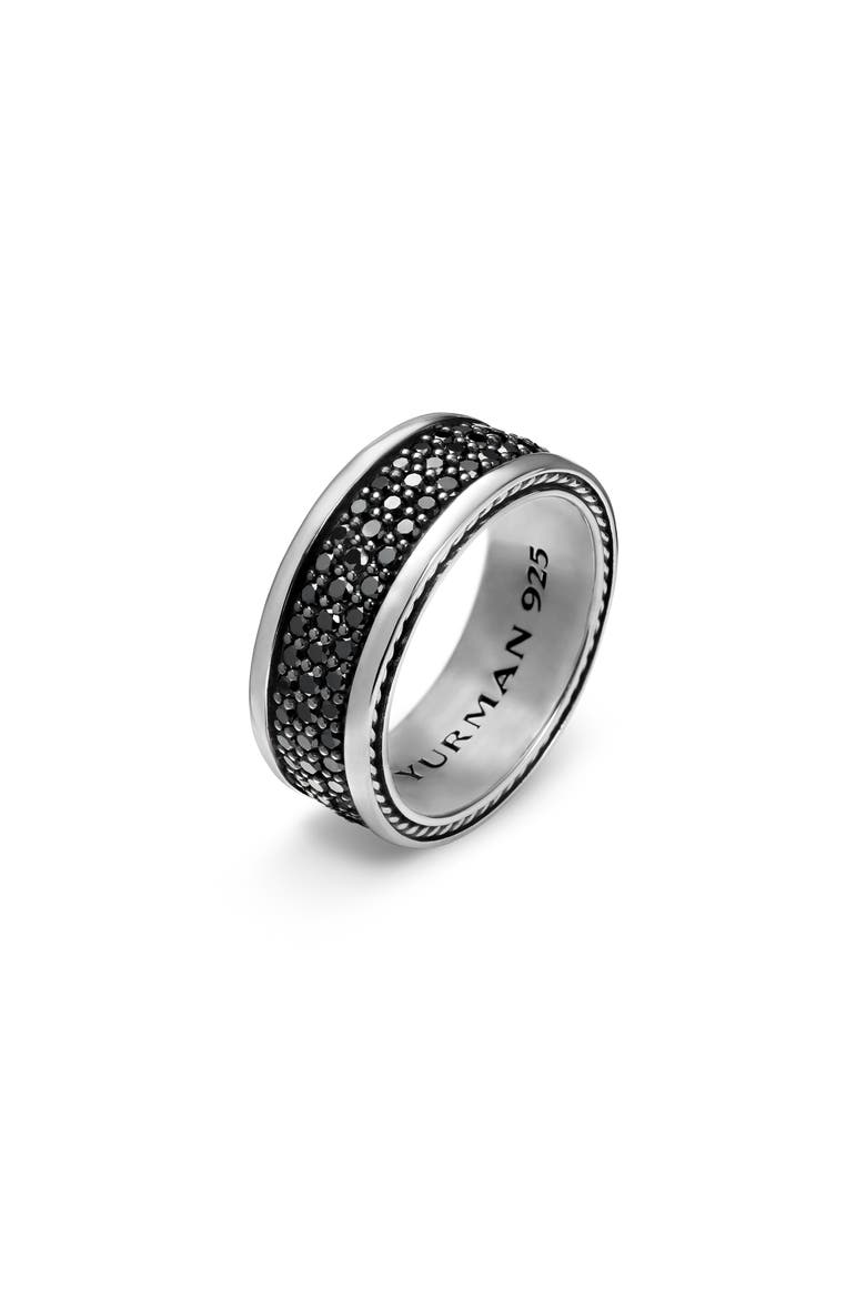 Streamline® Pavé Three Row Band in Sterling Silver with Black Diamonds, Alternate, color, BLACK DIAMOND
