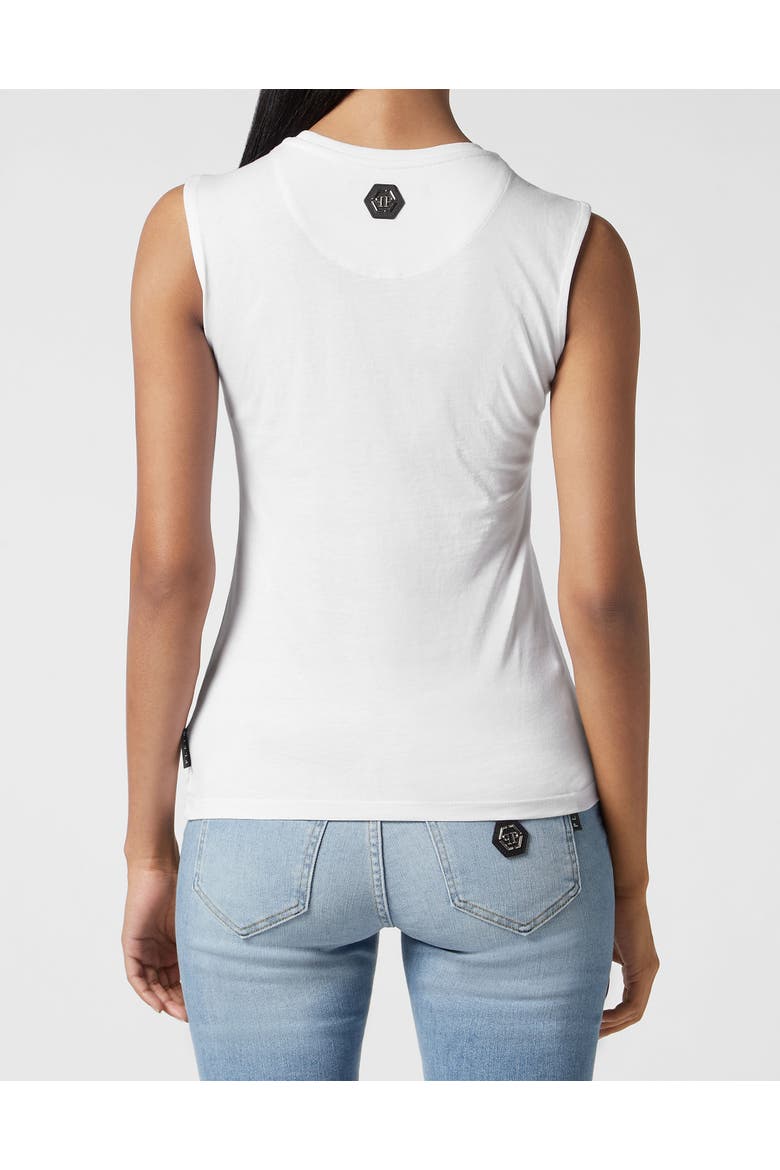 Full Strass Tank Top Wire Frame Women, Alternate, color, white