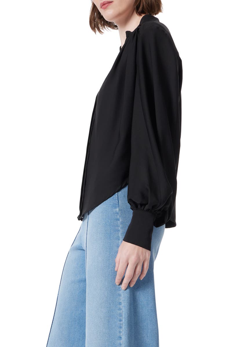 DO by Dee Ocleppo Sandwashed Balloon Sleeve Button-Up Shirt, Alternate, color, Black