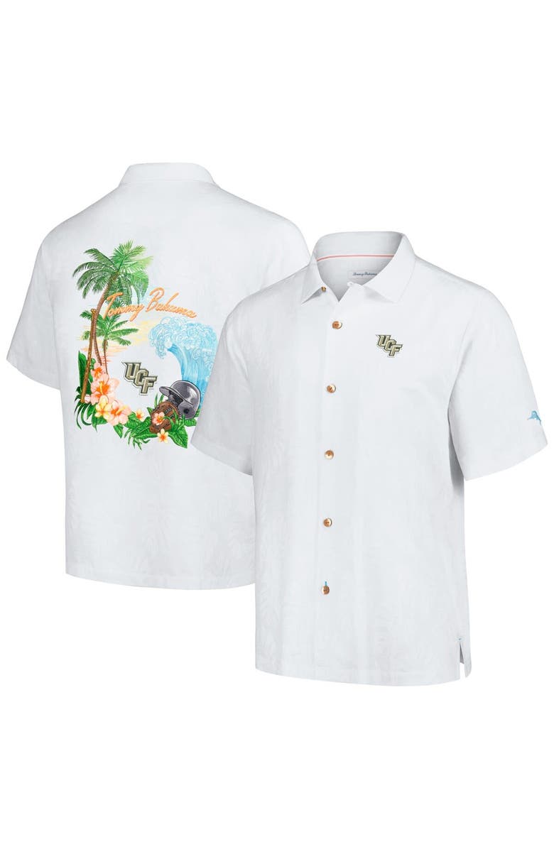 Tommy Bahama Men's Tommy Bahama White UCF Knights Castaway Game Camp Button-Up Shirt, Main, color, 