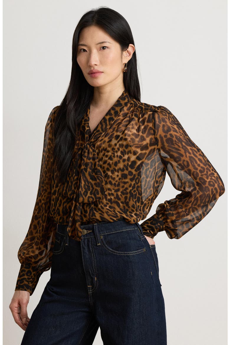 Graceful Tie Neck Top, Alternate, color, BEIGE