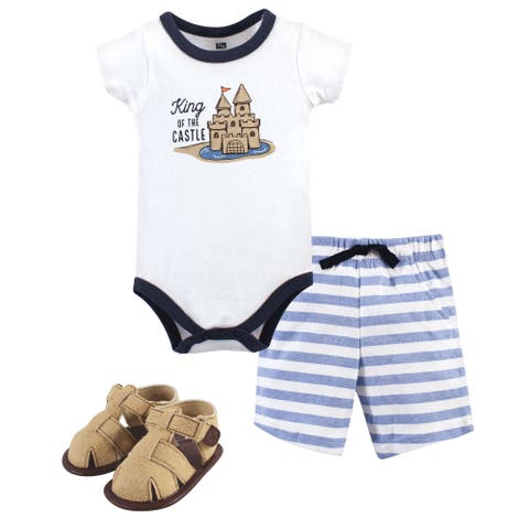 Cotton Bodysuit, Shorts and Shoe Set (Baby)