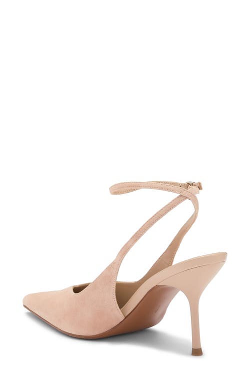 Jeffrey Campbell Executive Ankle Strap Pointed Toe Slingback Pump In Beige Suede