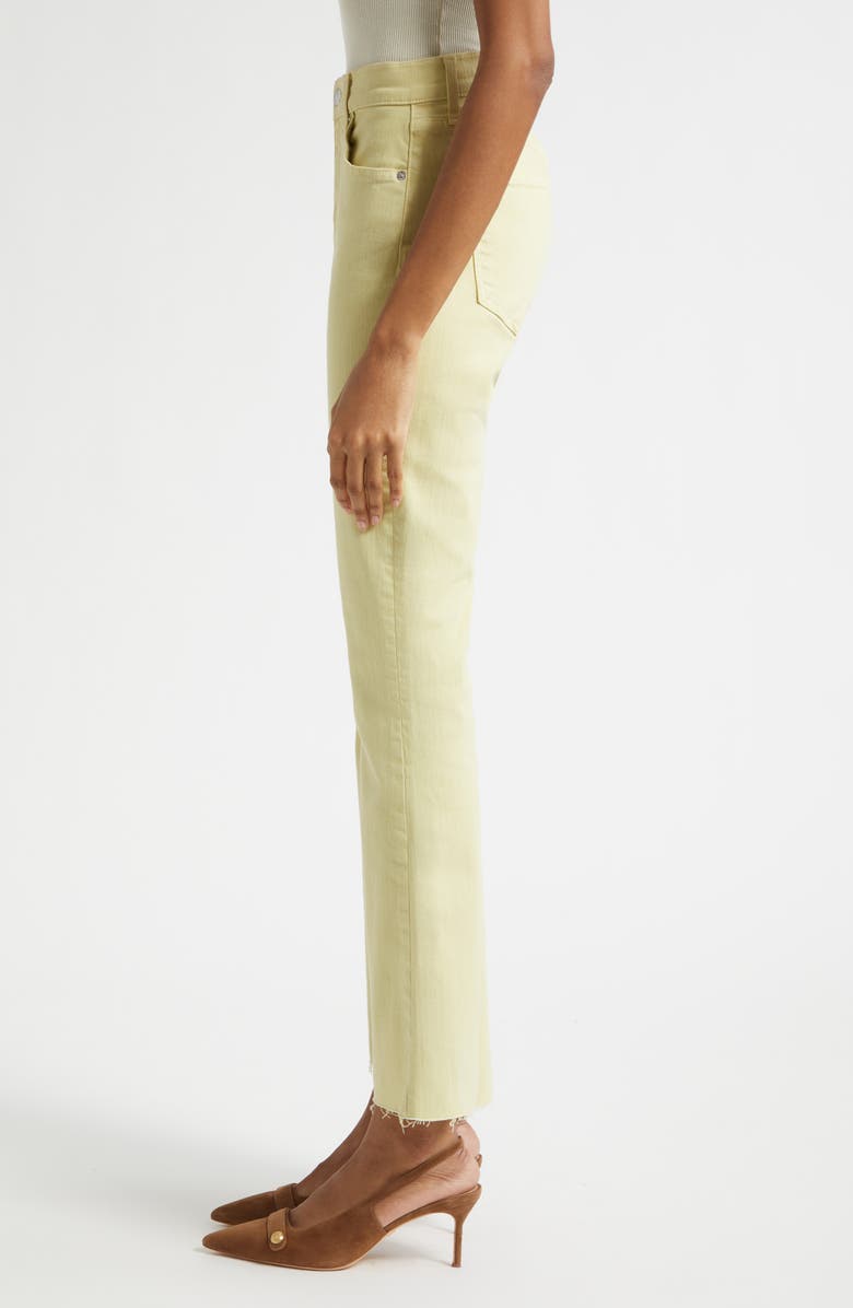Veronica Beard Carson Raw Hem High Waist Ankle Flare Jeans, Alternate, color, Pistachio