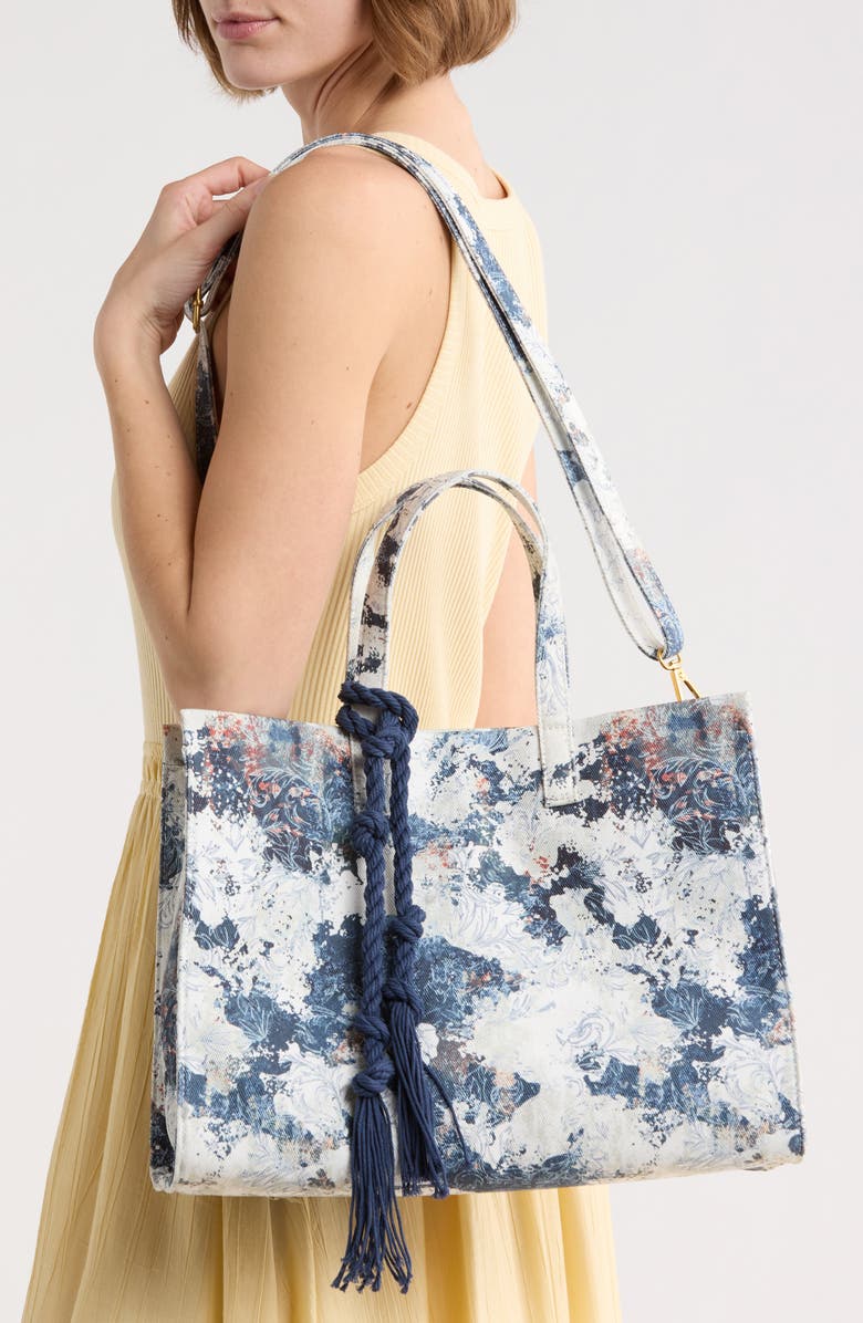 Vince Camuto Aalis Floral Canvas Tote, Alternate, color, Blue Floral