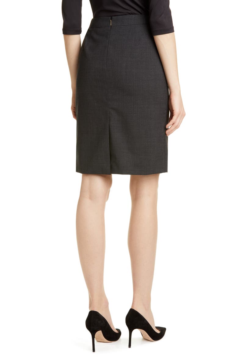Vilea Tropical Stretch Wool Pencil Skirt, Alternate, color, CHARCOAL