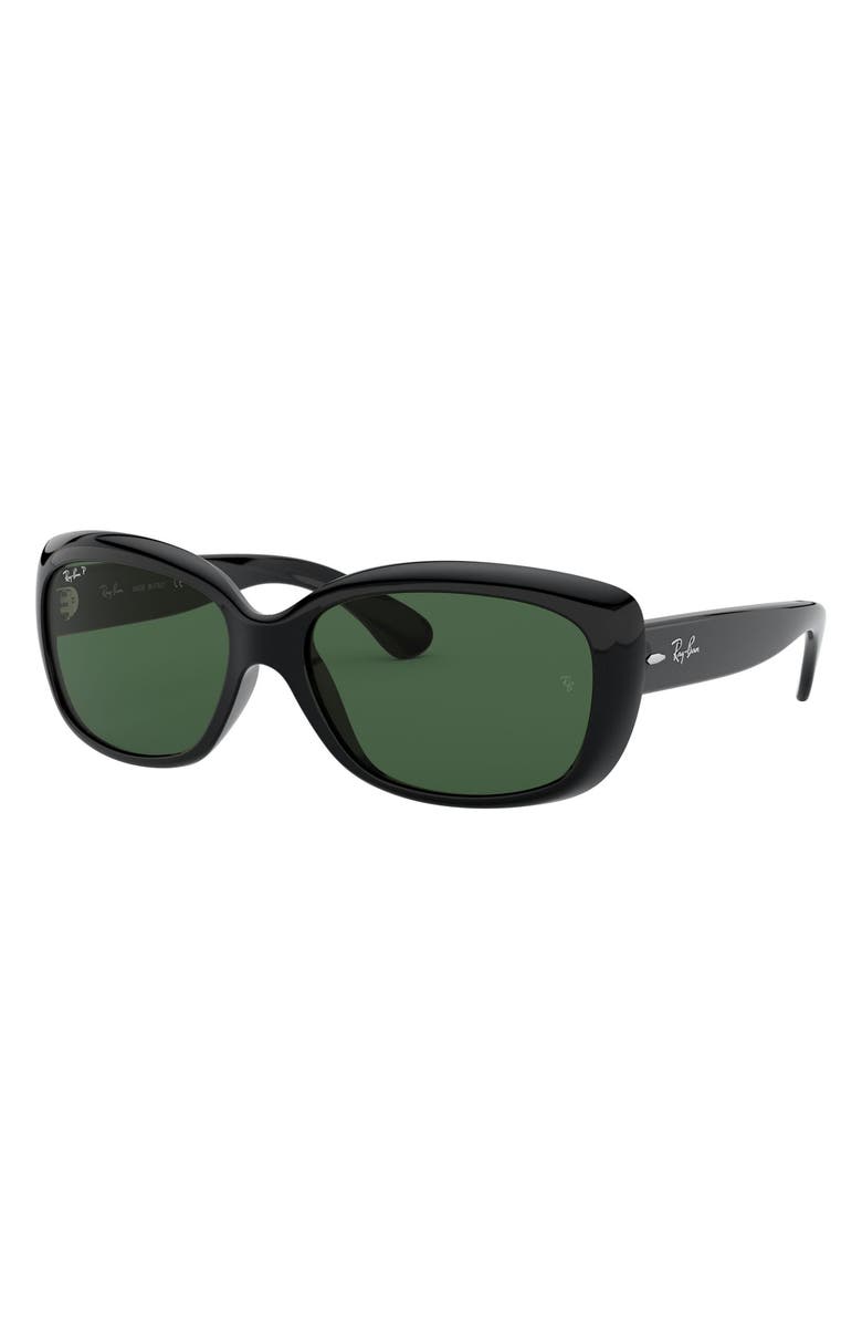 Ray-Ban Jackie Polarized 58mm Sunglasses, Alternate, color, Black/ Grey Polarized