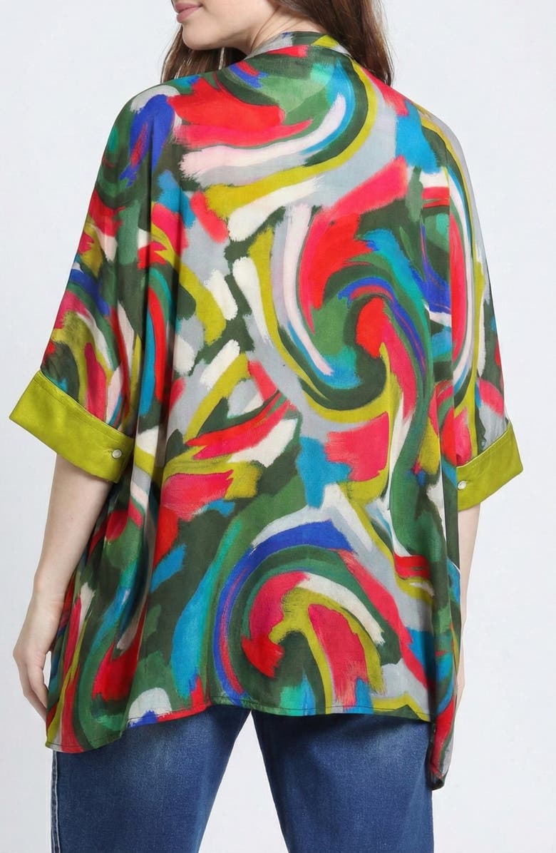 APNY Abstract Print Tunic, Alternate, color, Dark Greenmulti