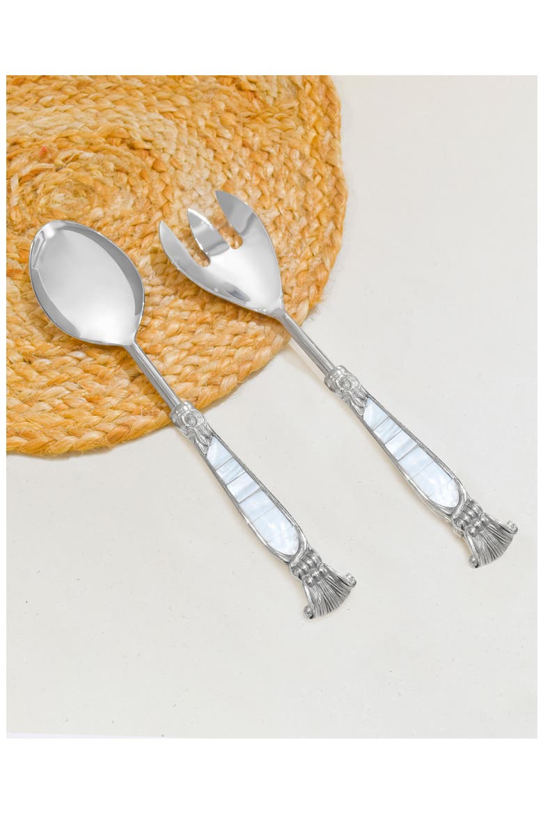 Mother-of-Pearl 2-Piece Salad Serving Set, Alternate, color, IVORY