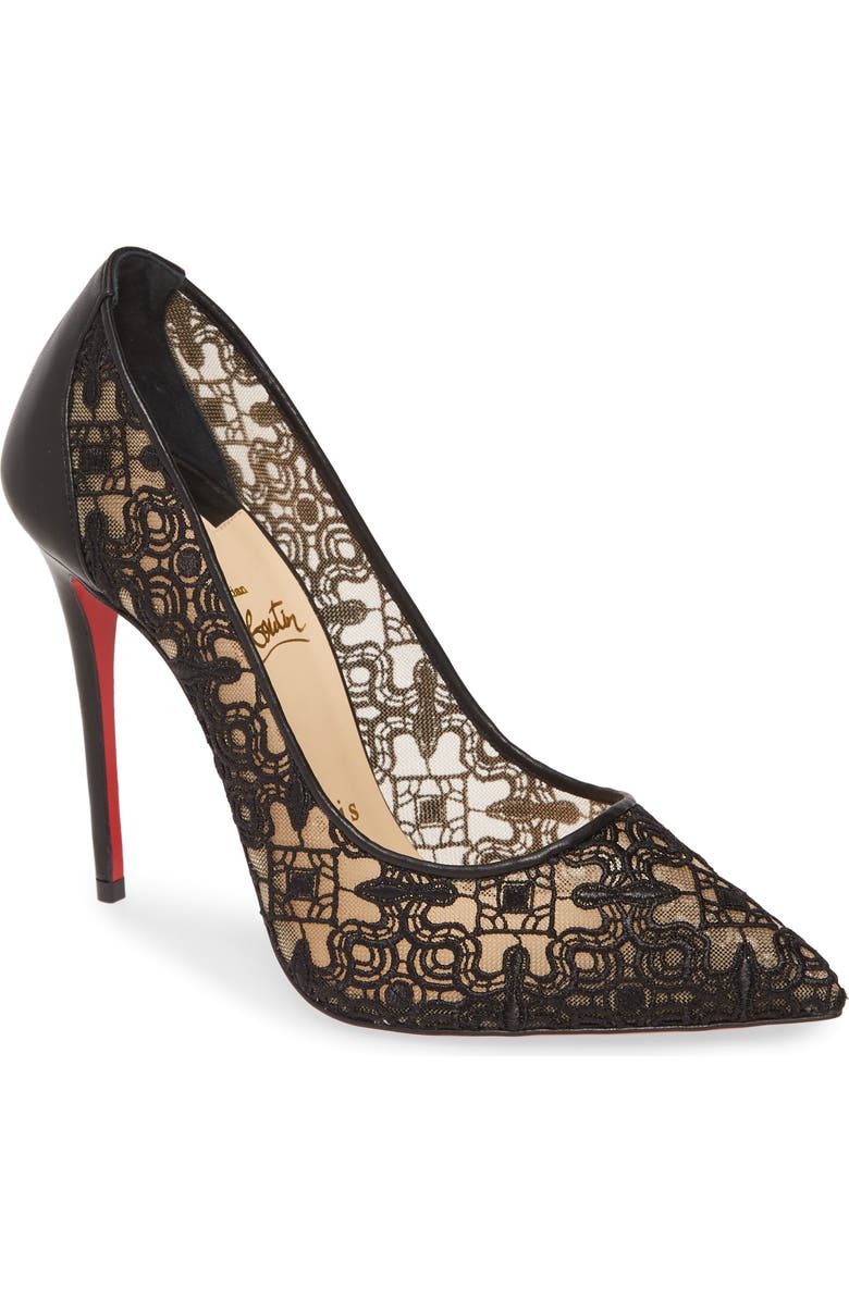 Christian Louboutin Follies Lace Pointed Toe Pump, Main, color,