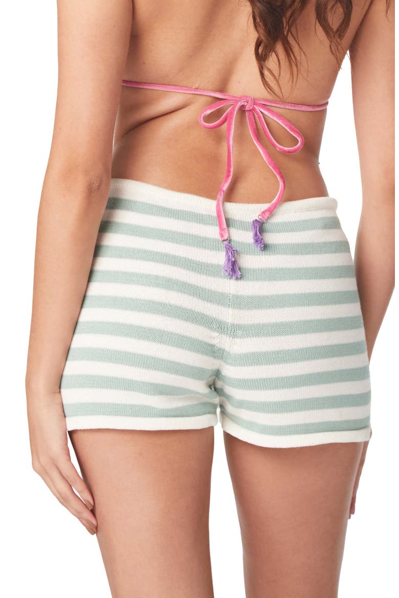 Maddy Stripe Cover-Up Shorts, Alternate, color, MINT
