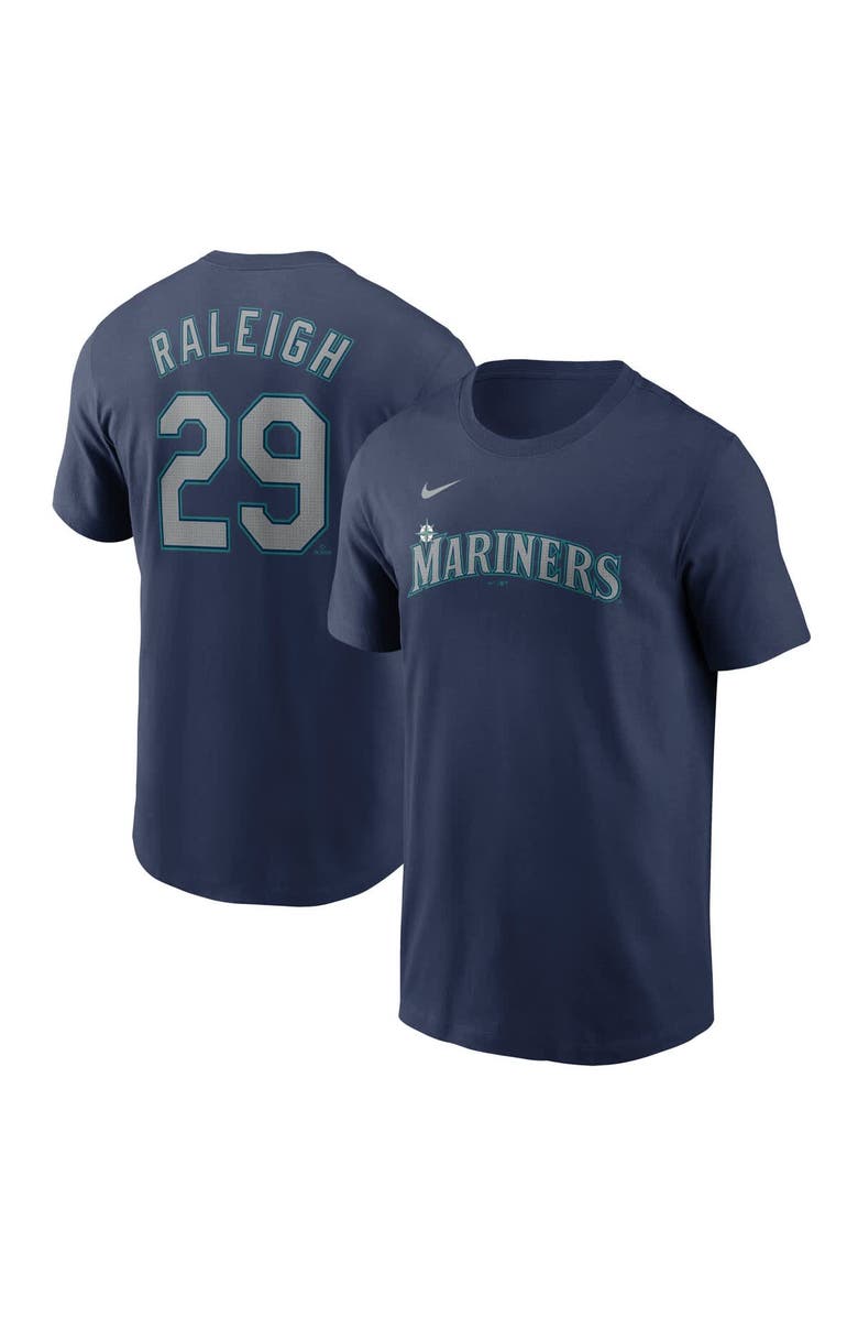 Nike Men's Nike Cal Raleigh Navy Seattle Mariners Fuse Name & Number T-Shirt, Alternate, color, Navy