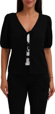 CYRUS Bow Tie Front Short Sleeve Top
