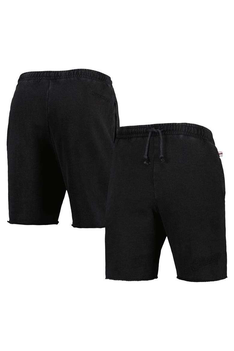 Men's Mitchell & Ness Black Chicago Bulls French Terry Tonal Fleece Shorts, Main, color, Black