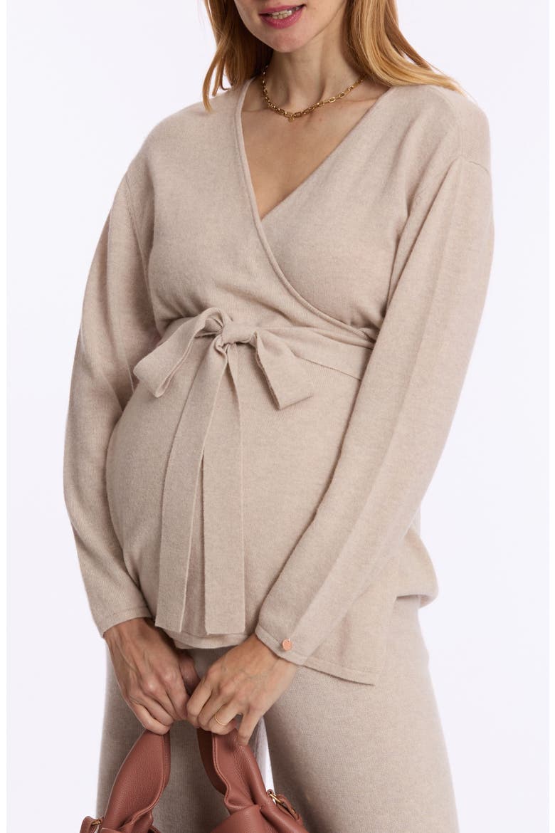 Beverly Wool Blend Wrap Maternity/Nursing Sweater video