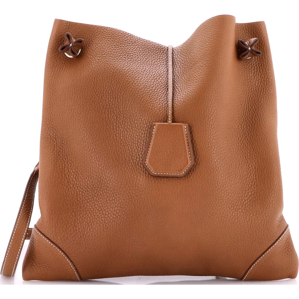 Pre-owned Hermes Hermes Silky City Bag Clemence Pm In Gold