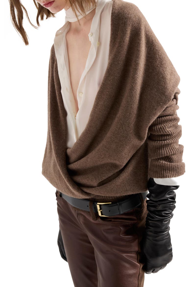 Wool & Cashmere Wrap Sweater, Alternate, color, WOOL CASHMERE S