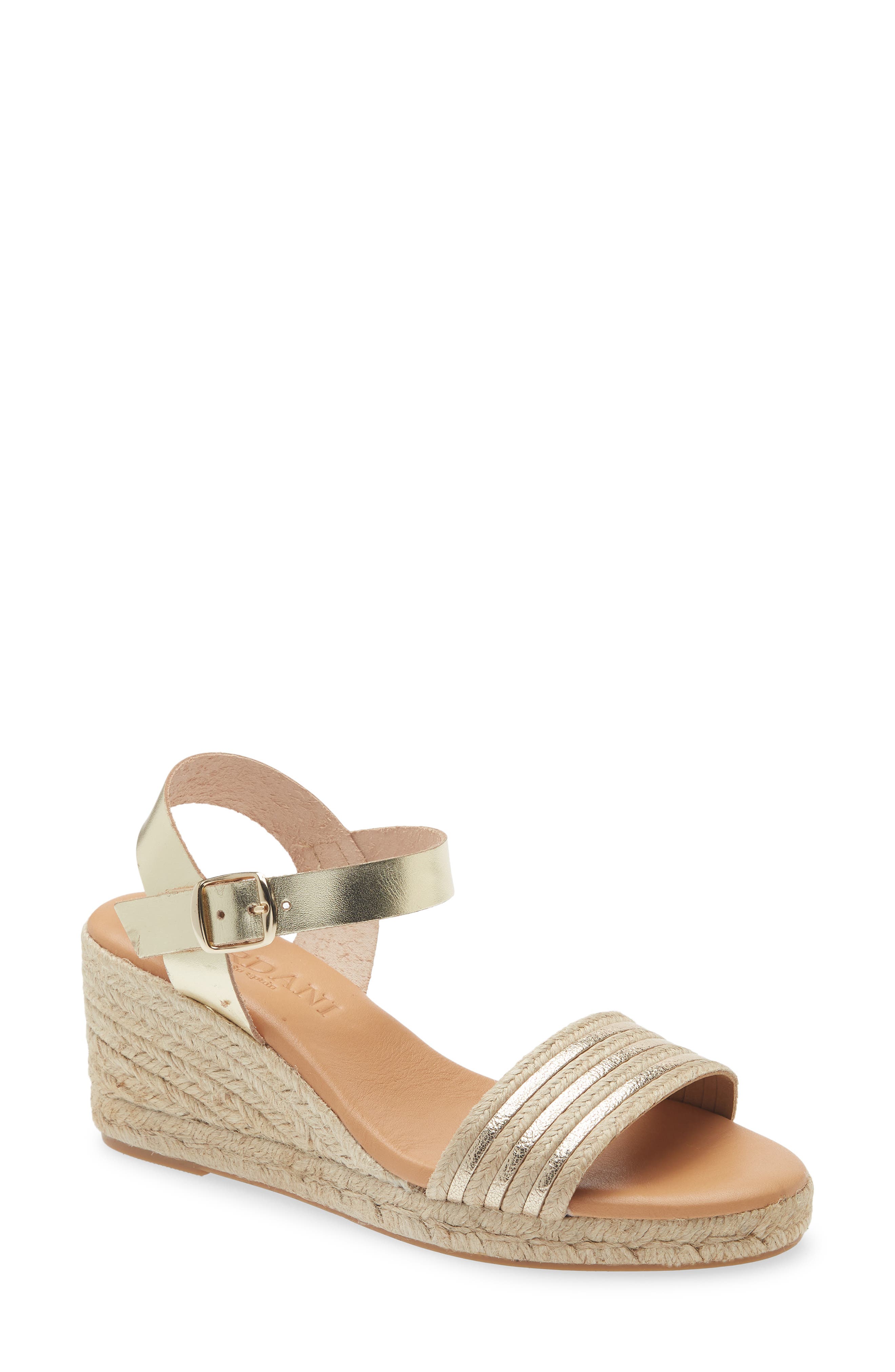 Cordani Eloise Ankle Strap Espadrille Platform Wedge Sandal, Main, color, Platino
