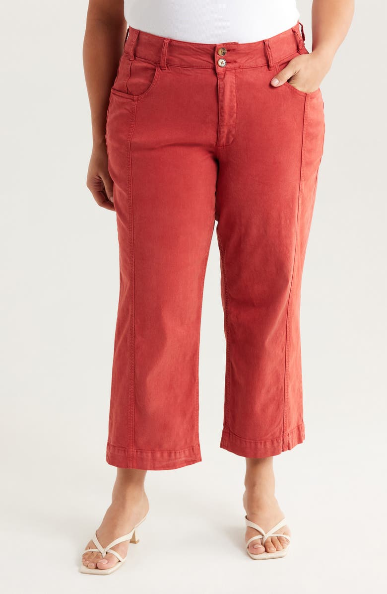 KUT from the Kloth High Waist Crop Wide Leg Pants, Main, color, Clay