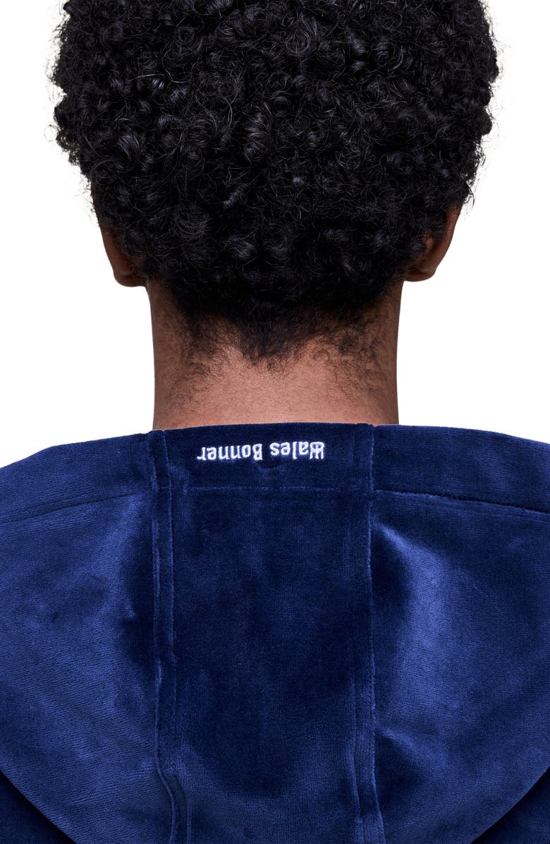adidas x Wales Bonner Velour Hooded Track Jacket, Alternate, color, Collegiate Navy