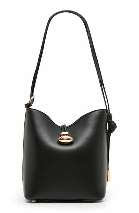 Small Faux Leather Bucket Bag