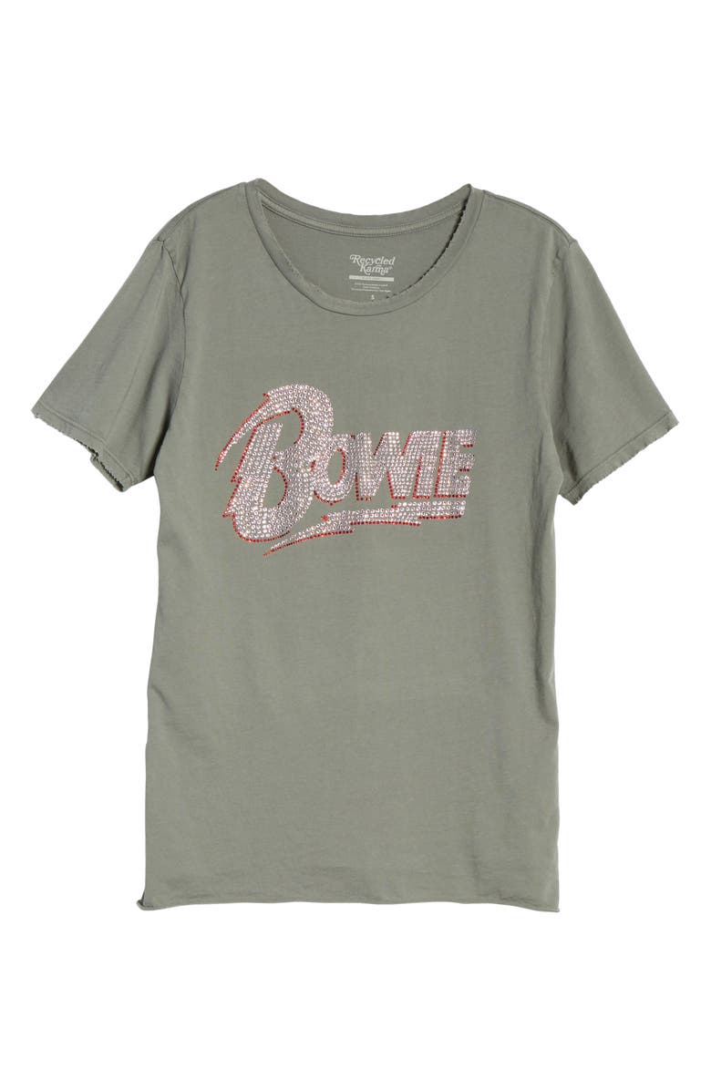 Recycled Karma Crystal Embellished David Bowie Distressed Tee, Alternate, color, 
