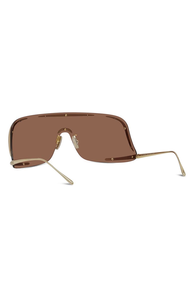 Loewe Signature 141mm Oversize Shield Sunglasses, Alternate, color, Shiny Endura Gold / Bordeaux
