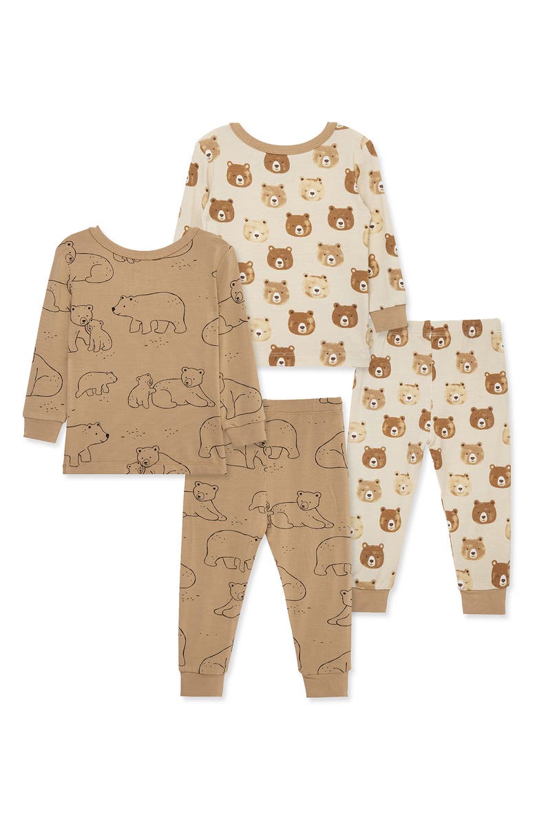 Little Me Brown Bear 2-Pack Stretch Viscose Pajama Set, Alternate, color, Brown