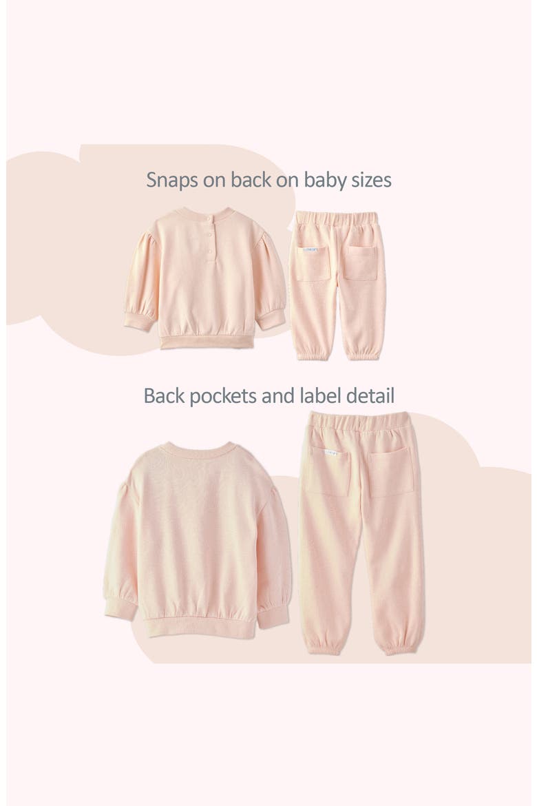Kids Cari 6-Piece Sweatshirt & Sweatpants Set, Alternate, color, SORBET