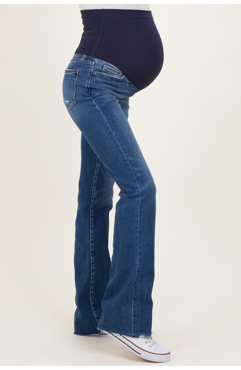 PinkBlush Frayed Hem Bootcut Maternity Jeans, Alternate, color, Navy Blue