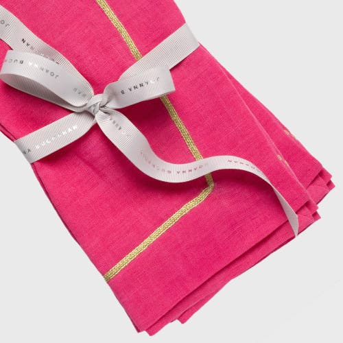 Joanna Buchanan Gold Trim Linen Dinner Napkins