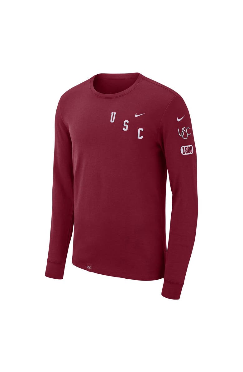 Nike Men's Nike Cardinal USC Trojans Repeat Logo 2-Hit Long Sleeve T-Shirt, Alternate, color,