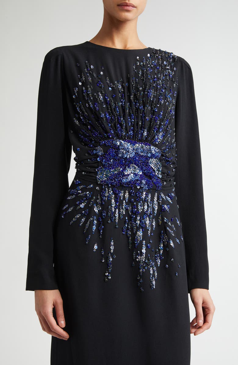 Dries Van Noten Sequin Embroidered Long Sleeve Dress, Alternate, color, 