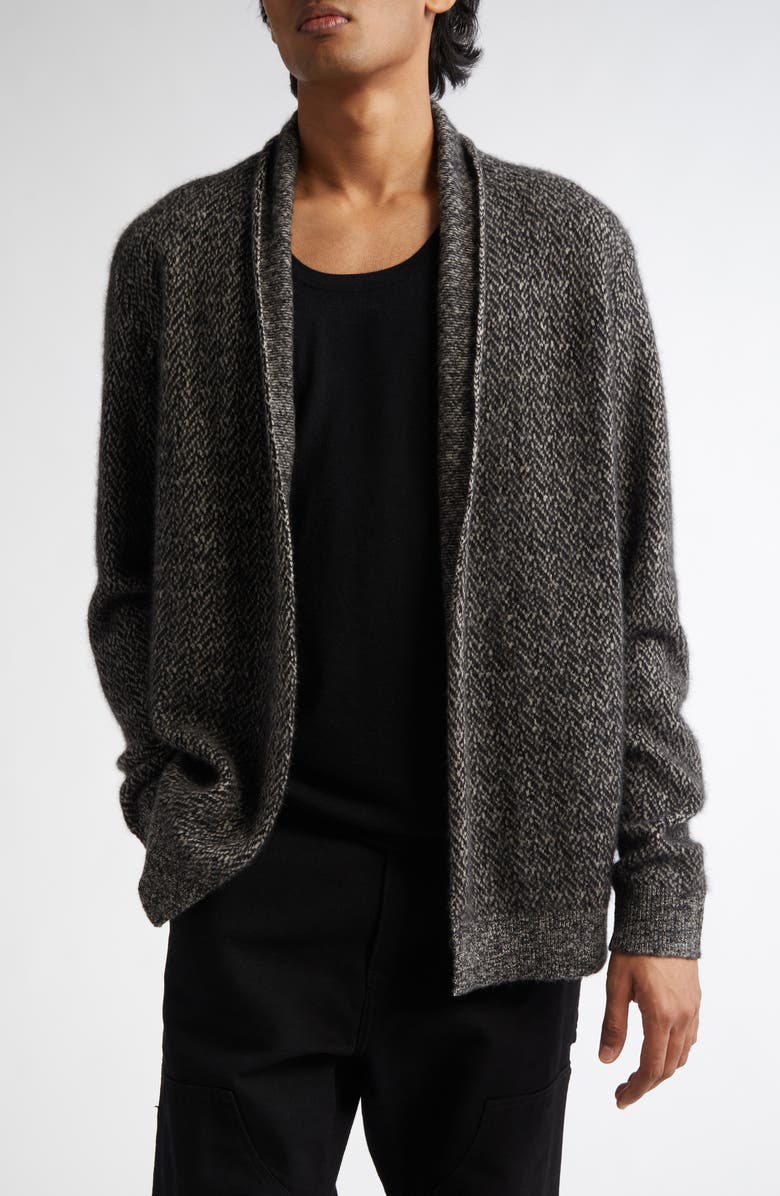 FRENCKENBERGER Hamza Open Front Cashmere & Silk Herringbone Cardigan, Main, color, 