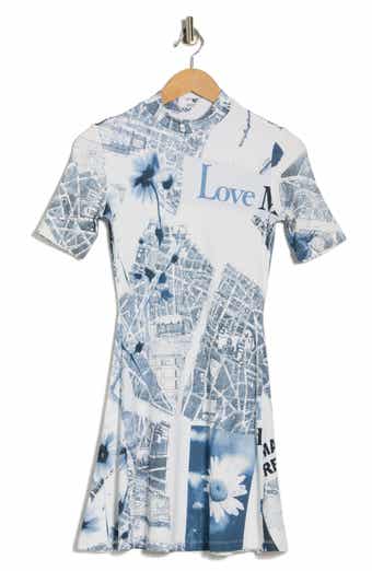 Desigual Love Print Short Sleeve Ribbed Dress